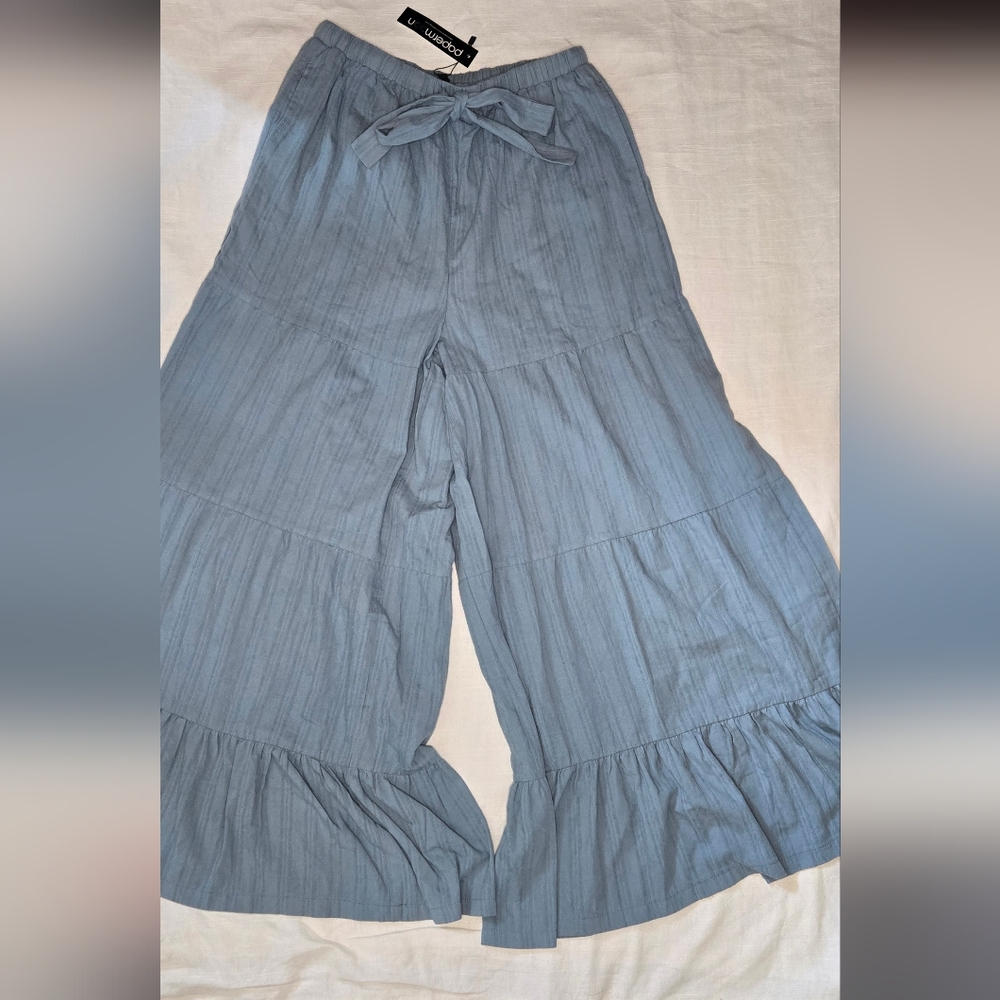 Papermoon wide leg palazzo ruffle pants - Picture 2 of 8
